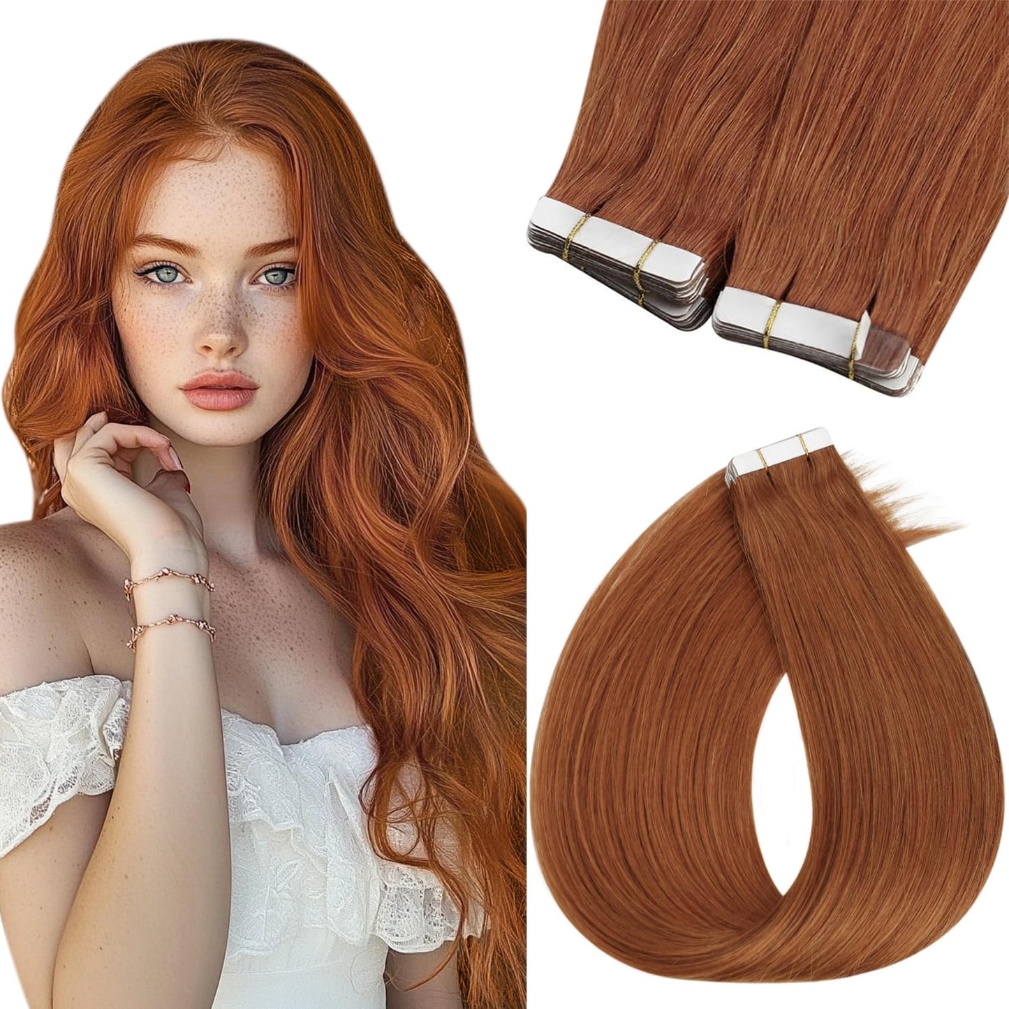 Tape-In Extensions – Copper