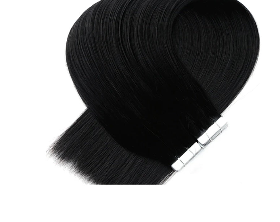Tape-In Extensions – Natural Black (#1B)