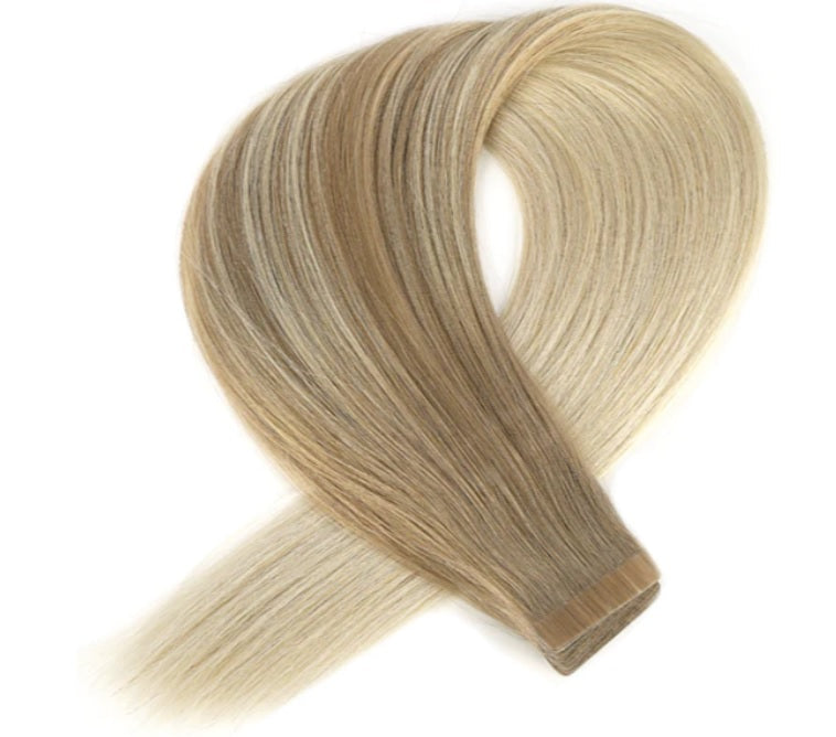 Tape-In Extensions – Balayage Light Blonde to Dark Blonde (#60/#12)