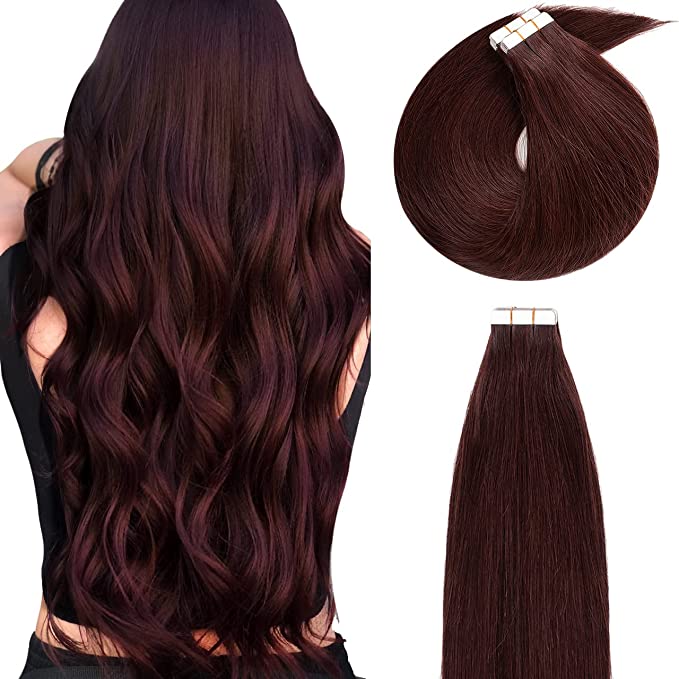 Tape-In Extensions – Burgundy Red