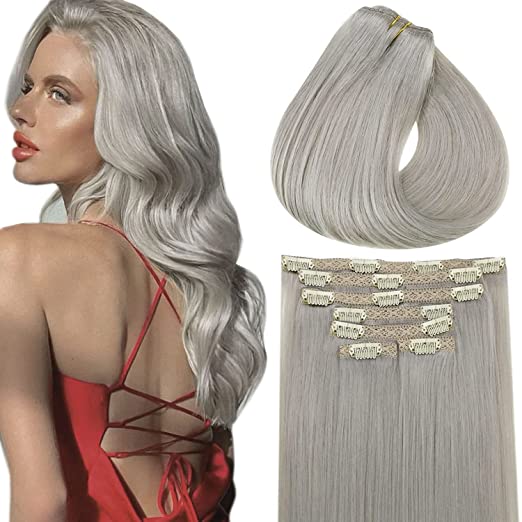 Clip-In Extensions – Blonde Grey