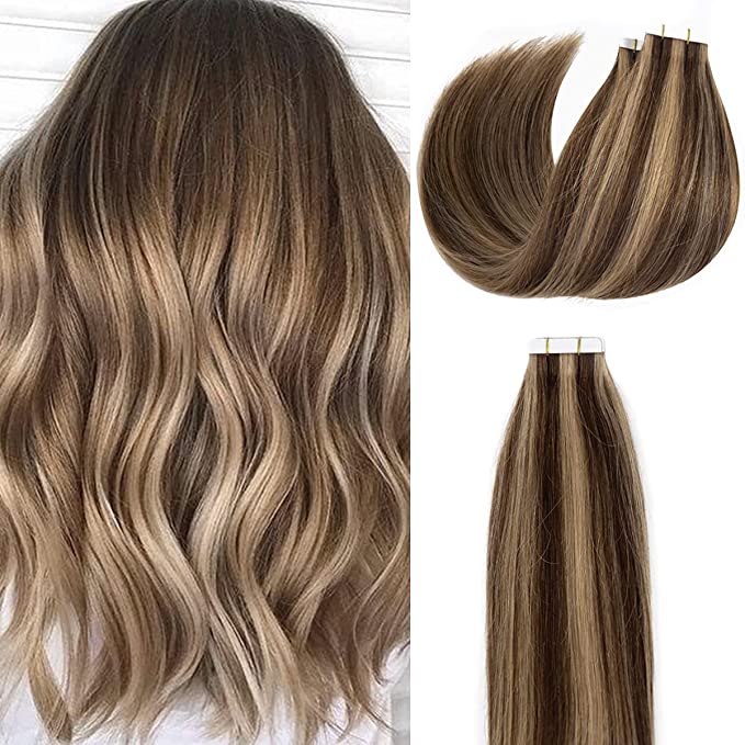 Tape-In Extensions – Highlighted Dark Blonde to Light Blonde (#7/#60)
