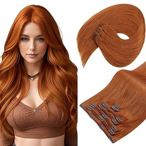 Copper Clip-In Hair Extensions