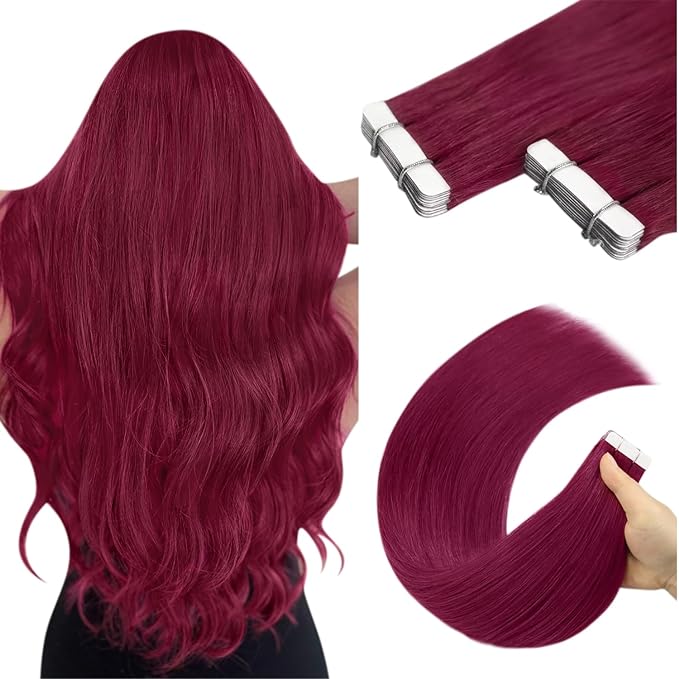 Tape-In Extensions – Burgundy Red