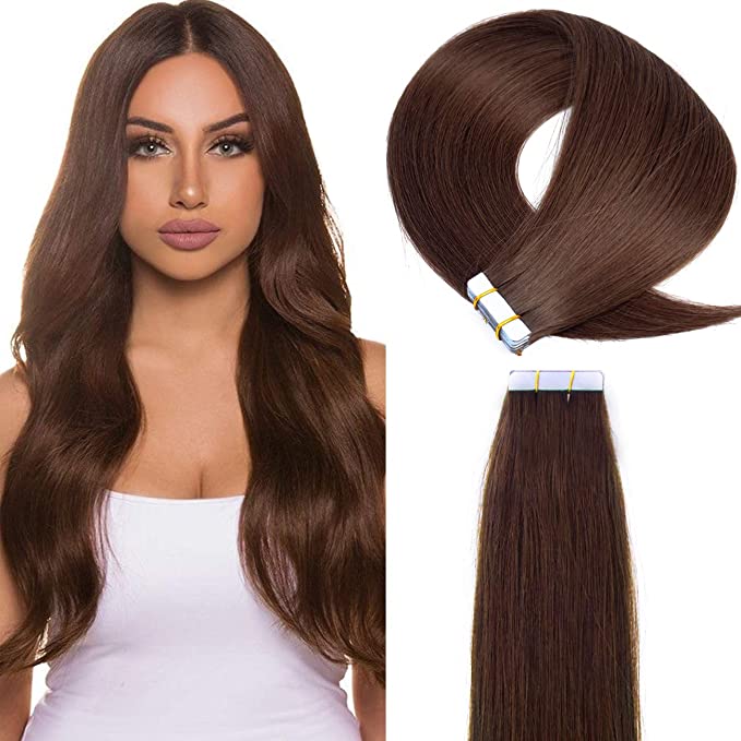 Tape-In Extensions – Dark Brown #4